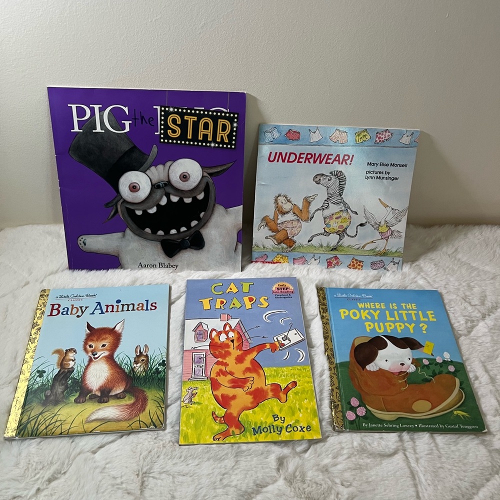 Poky Little Puppy Book Bundle Kids Little Golden Books Cat Traps Baby Animals